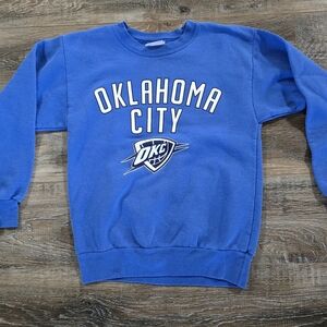 Oklahoma City Thunder OKC Youth Large Blue Printed Performance Fleece Sweatshirt
